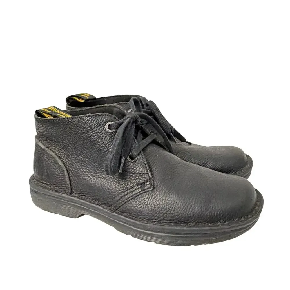 Dr Martens Boots Mens Size 8 Sussex Black Classic Leather Lace Up Ankle Chukka